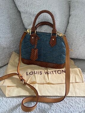 Louis Vuitton Alma BB Blue Denim Reverse Monogram Malletage Bag